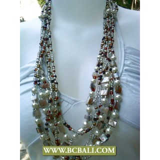 White Layer Necklaces Beading